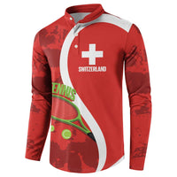 Personalised Switzerland Tennis Button Sweatshirt Swiss Born To Play - Wonder Print Shop