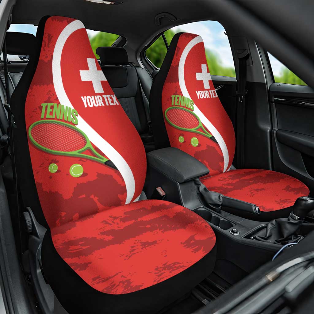 Personalised Switzerland Tennis Car Seat Cover Swiss Born To Play - Wonder Print Shop