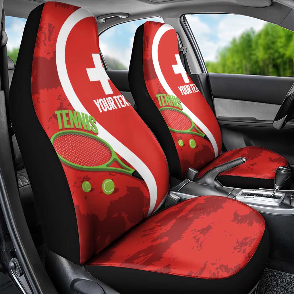 Personalised Switzerland Tennis Car Seat Cover Swiss Born To Play - Wonder Print Shop