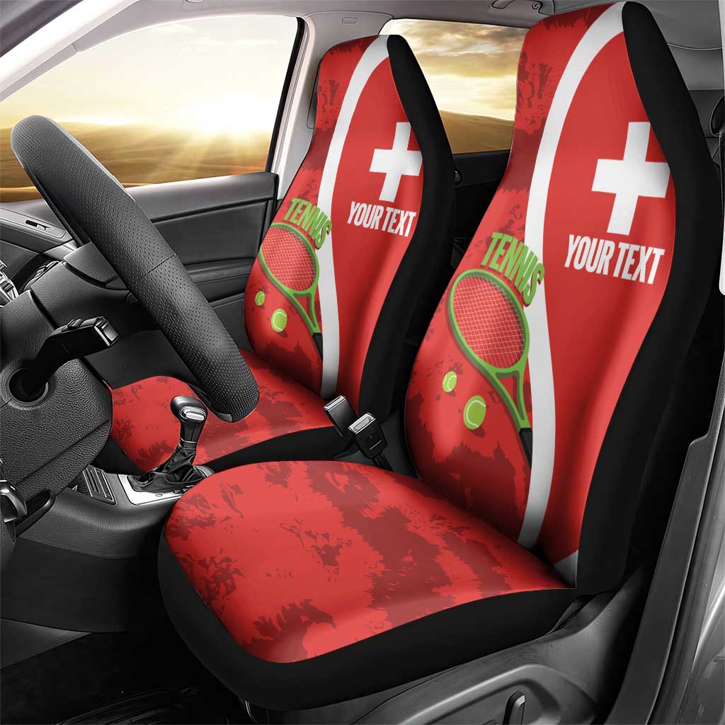 Personalised Switzerland Tennis Car Seat Cover Swiss Born To Play - Wonder Print Shop