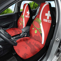 Personalised Switzerland Tennis Car Seat Cover Swiss Born To Play - Wonder Print Shop