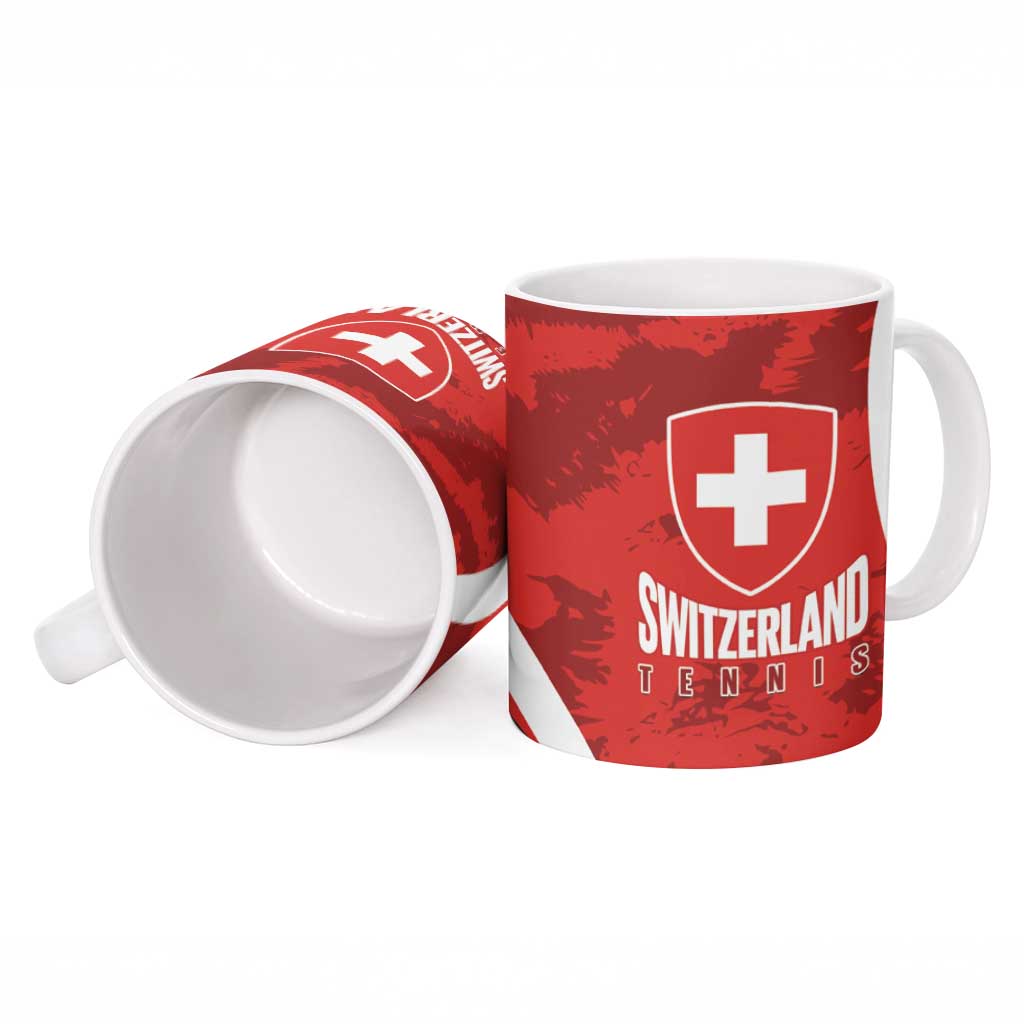 Personalised Switzerland Tennis Ceramic Mug Swiss Born To Play - Wonder Print Shop