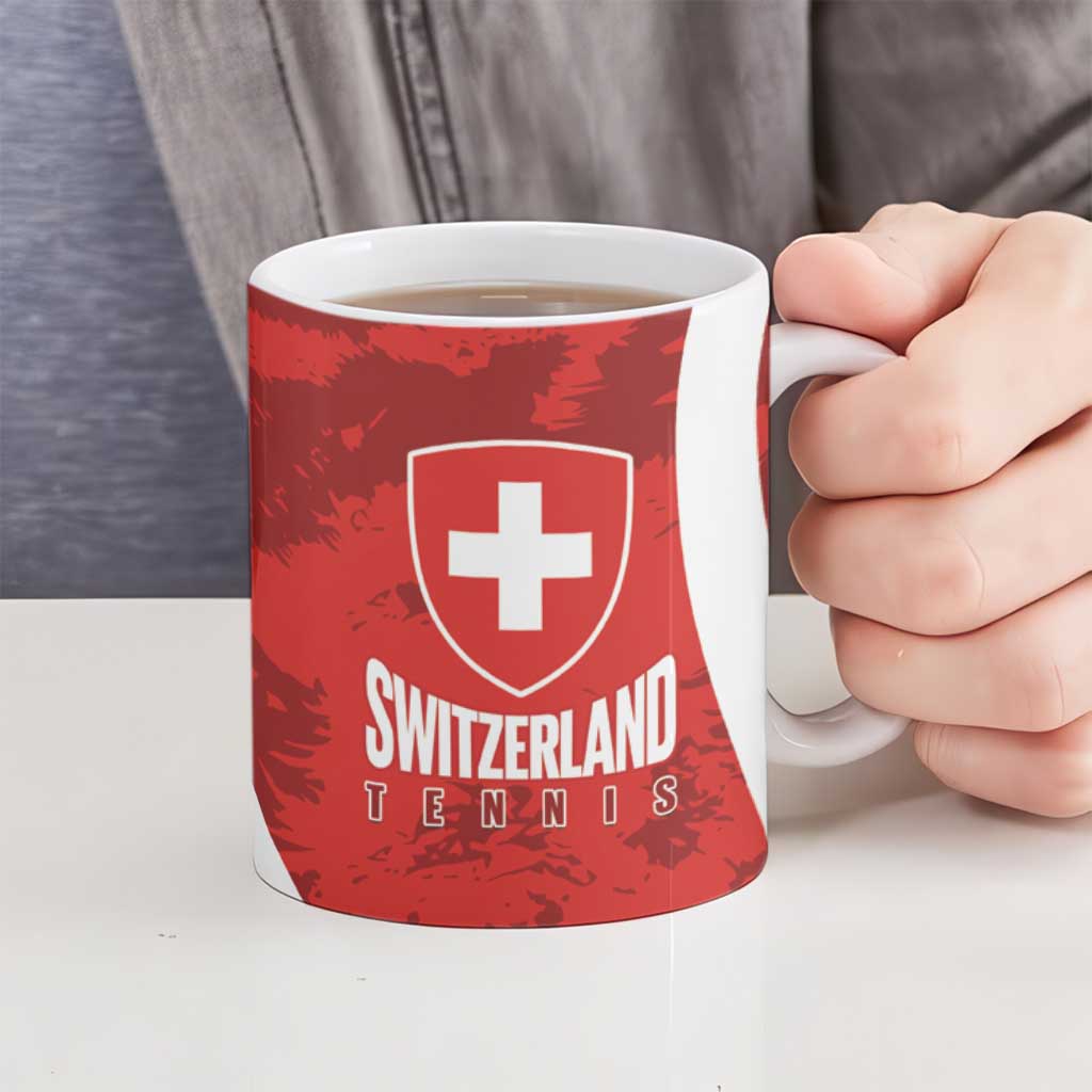 Personalised Switzerland Tennis Ceramic Mug Swiss Born To Play - Wonder Print Shop