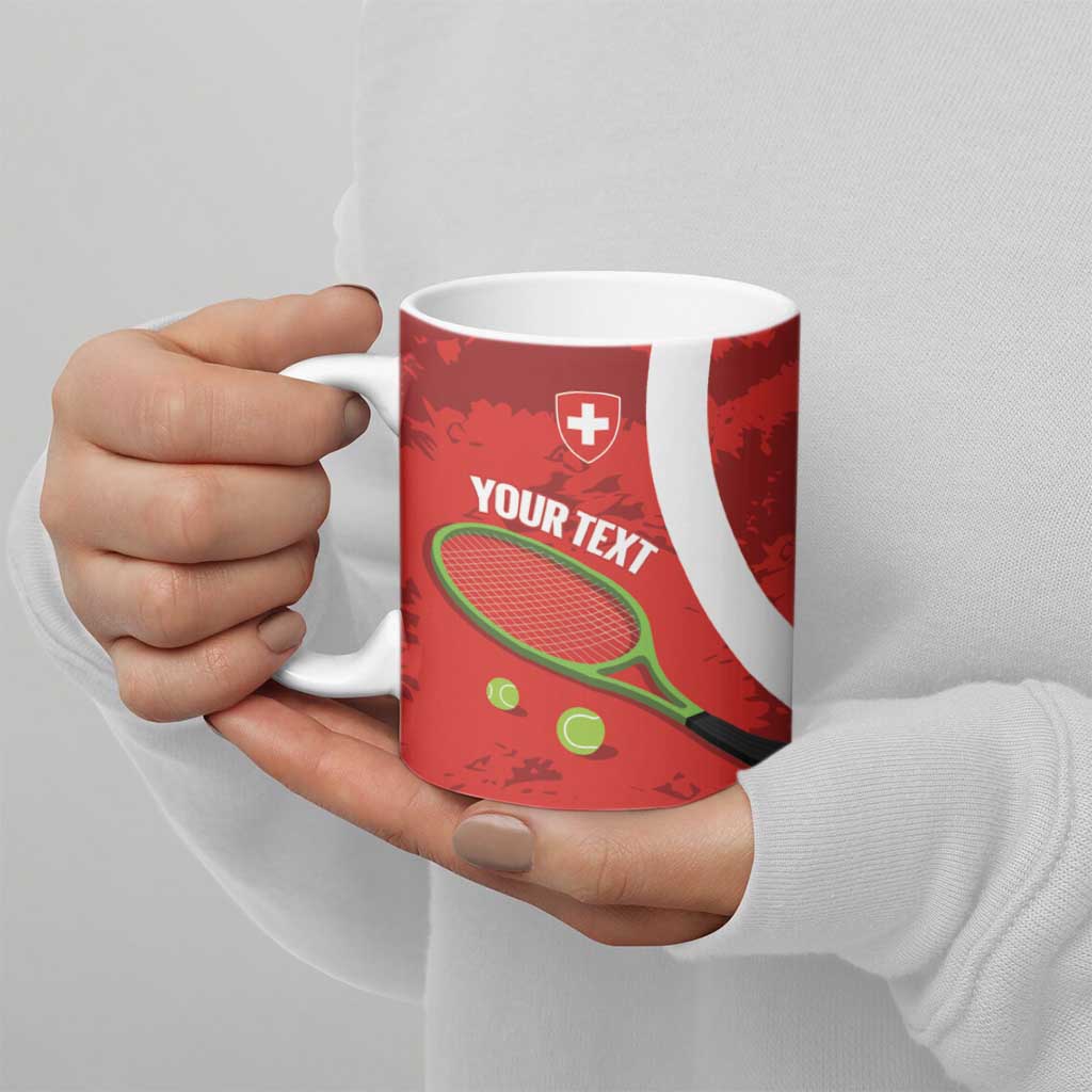 Personalised Switzerland Tennis Ceramic Mug Swiss Born To Play - Wonder Print Shop