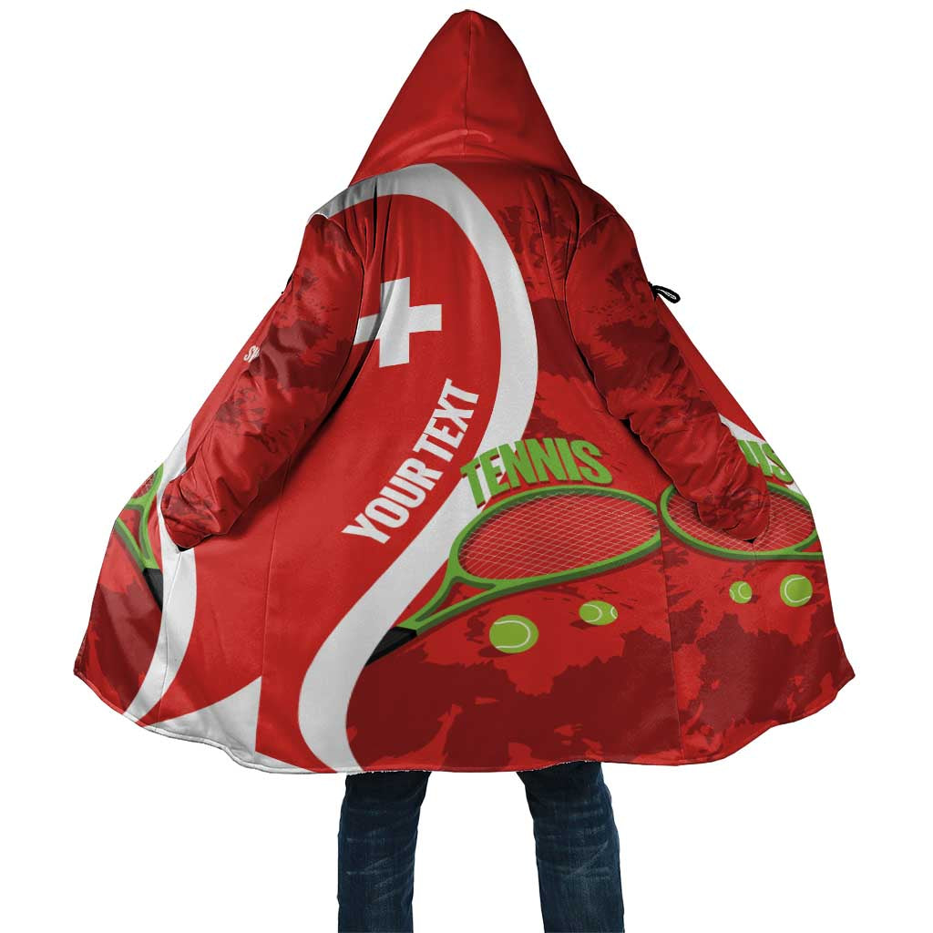 Personalised Switzerland Tennis Cloak Swiss Born To Play - Wonder Print Shop