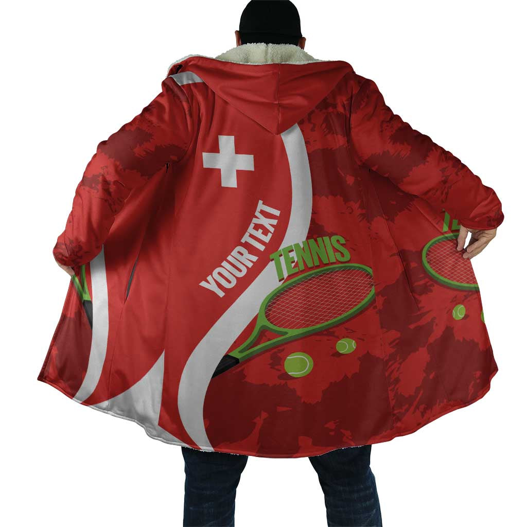 Personalised Switzerland Tennis Cloak Swiss Born To Play - Wonder Print Shop