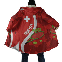 Personalised Switzerland Tennis Cloak Swiss Born To Play - Wonder Print Shop