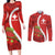 Personalised Switzerland Tennis Couples Matching Long Sleeve Bodycon Dress and Long Sleeve Button Shirt Swiss Born To Play - Wonder Print Shop