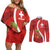 Personalised Switzerland Tennis Couples Matching Off Shoulder Short Dress and Long Sleeve Button Shirt Swiss Born To Play - Wonder Print Shop