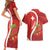 Personalised Switzerland Tennis Couples Matching Short Sleeve Bodycon Dress and Hawaiian Shirt Swiss Born To Play - Wonder Print Shop