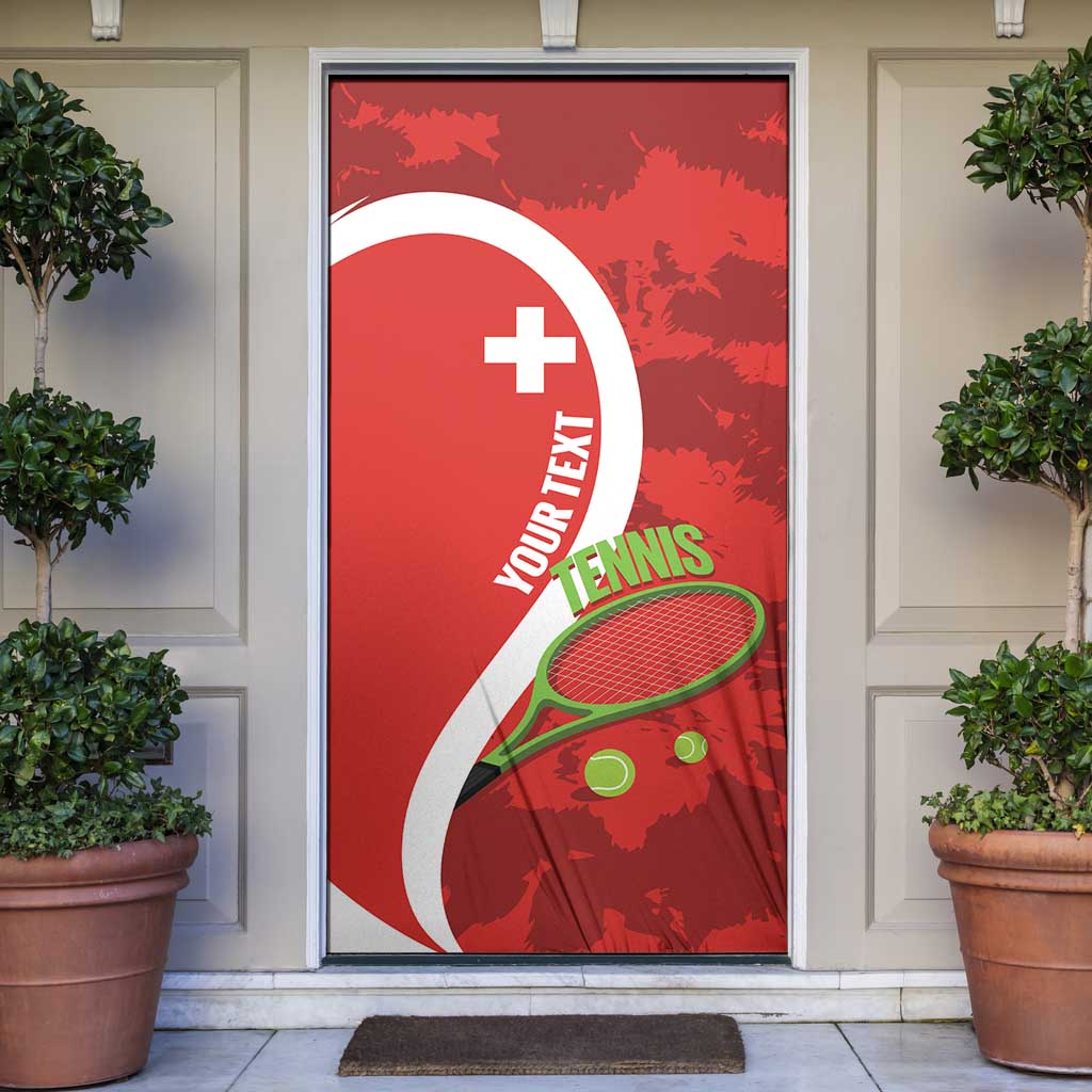 Personalised Switzerland Tennis Door Cover Swiss Born To Play - Wonder Print Shop