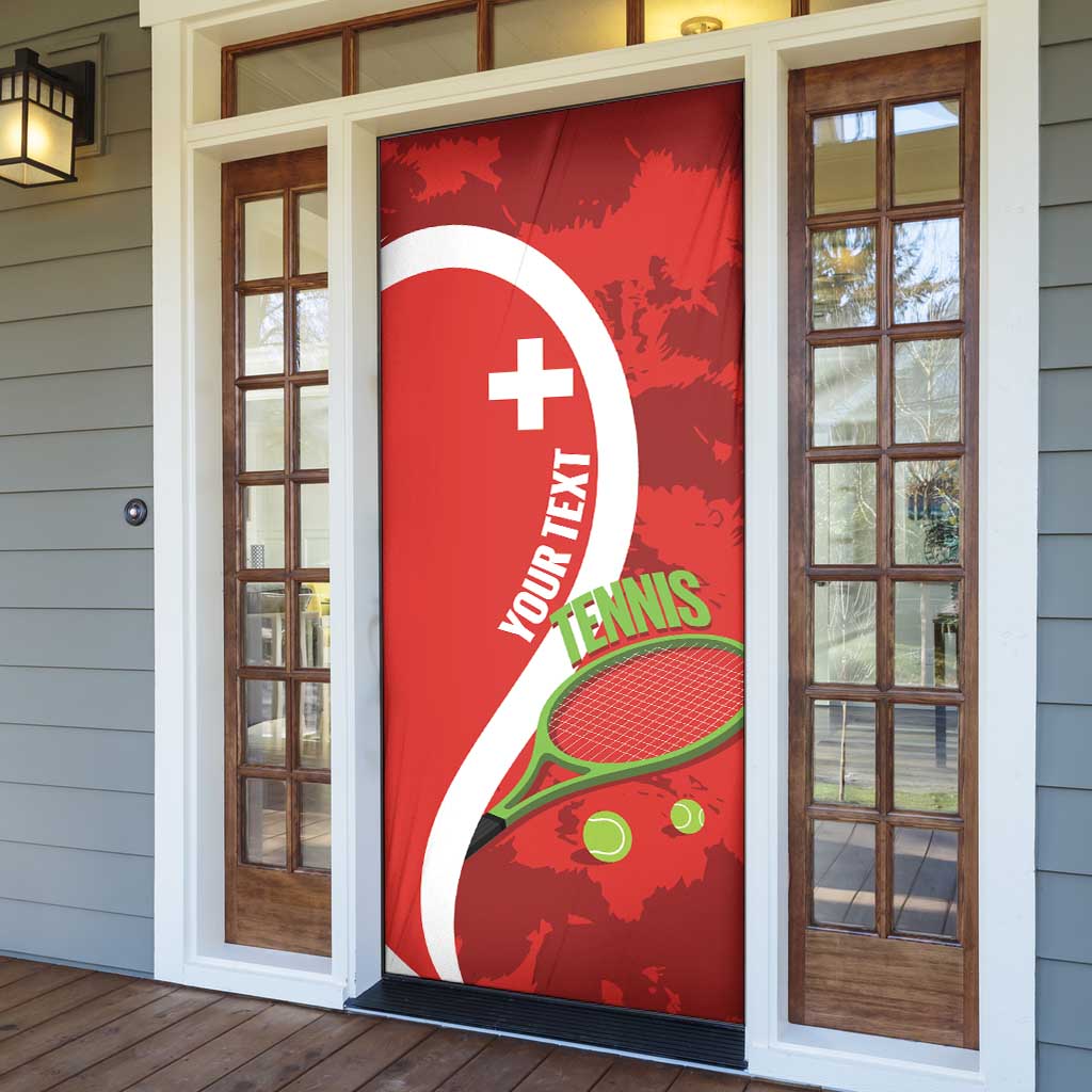 Personalised Switzerland Tennis Door Cover Swiss Born To Play - Wonder Print Shop