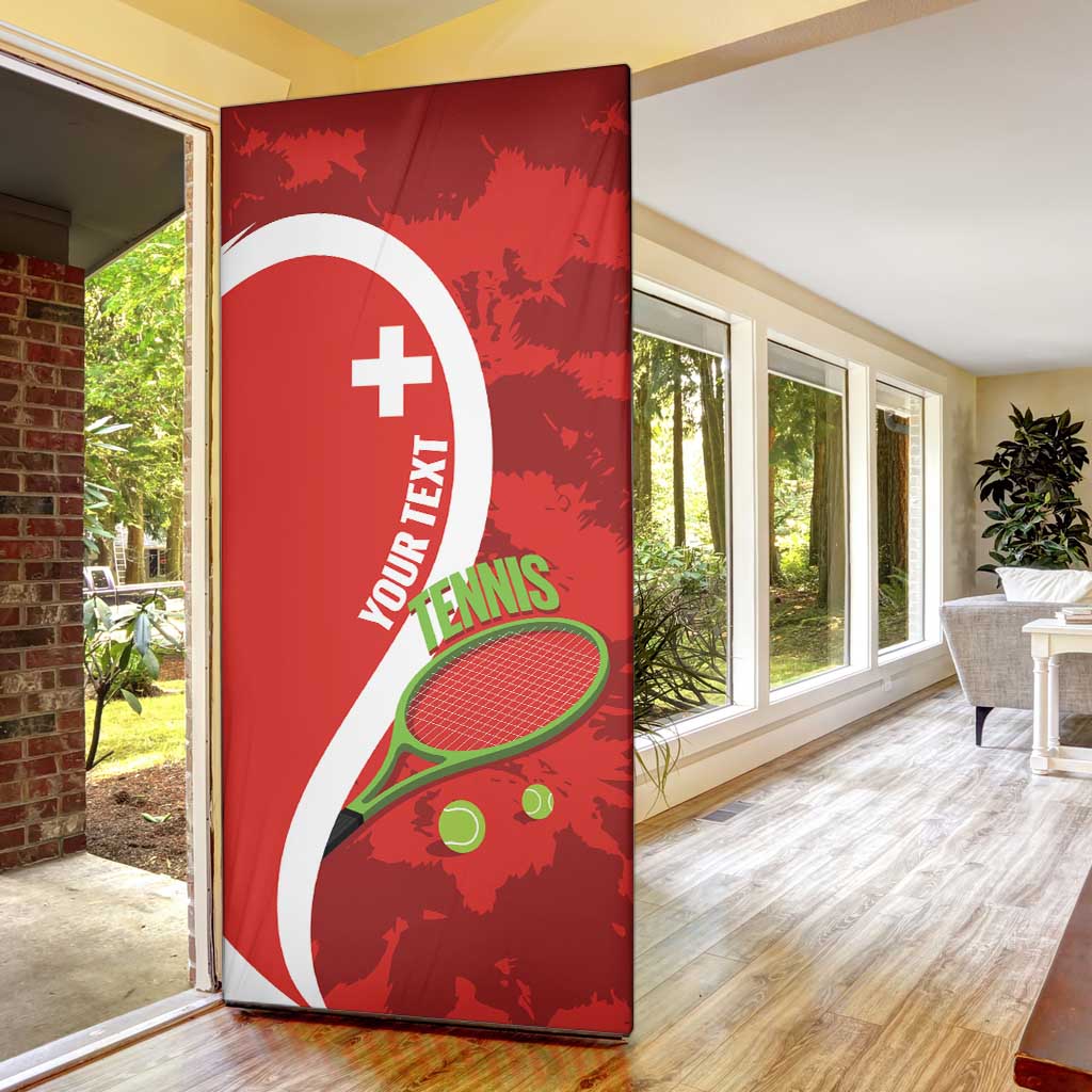 Personalised Switzerland Tennis Door Cover Swiss Born To Play - Wonder Print Shop