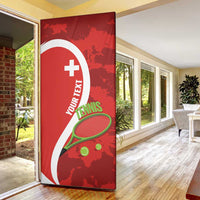Personalised Switzerland Tennis Door Cover Swiss Born To Play - Wonder Print Shop