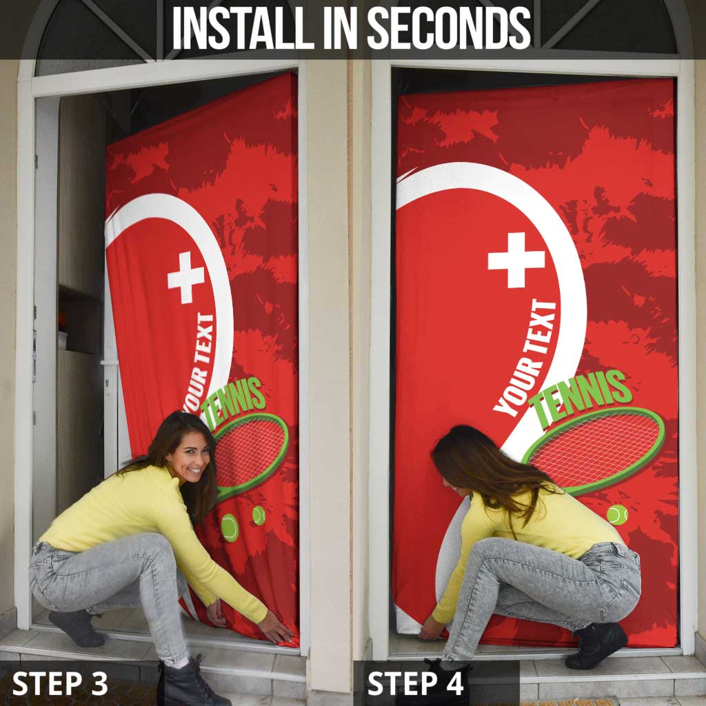 Personalised Switzerland Tennis Door Cover Swiss Born To Play - Wonder Print Shop