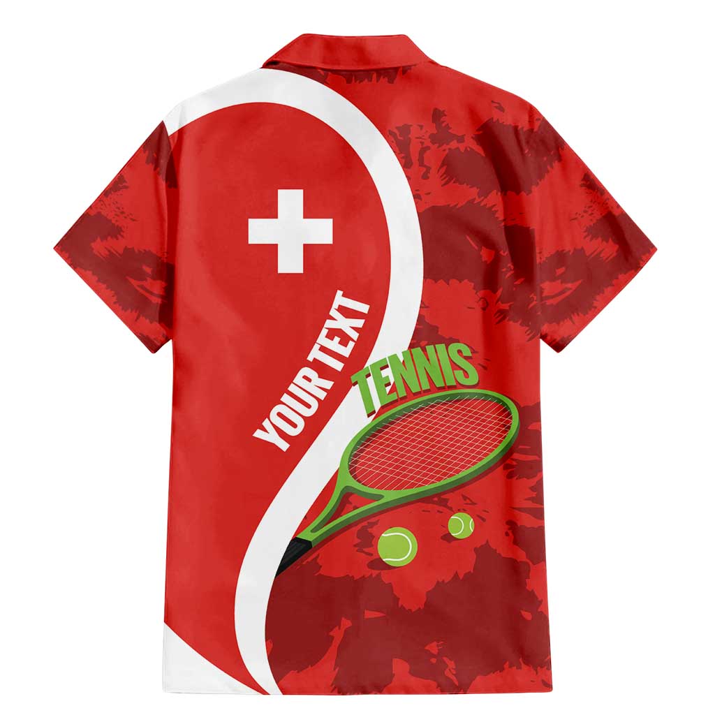 Personalised Switzerland Tennis Family Matching Mermaid Dress and Hawaiian Shirt Swiss Born To Play - Wonder Print Shop