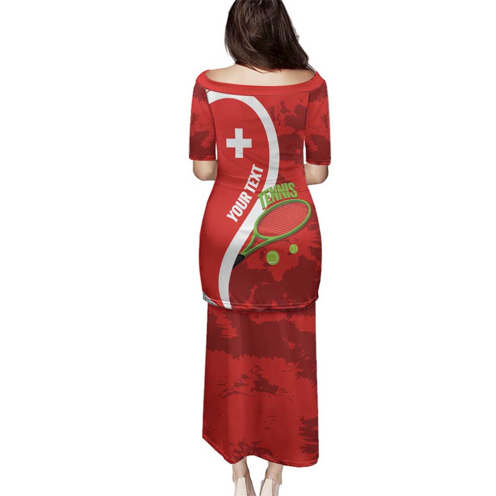 Personalised Switzerland Tennis Family Matching Puletasi and Hawaiian Shirt Swiss Born To Play - Wonder Print Shop