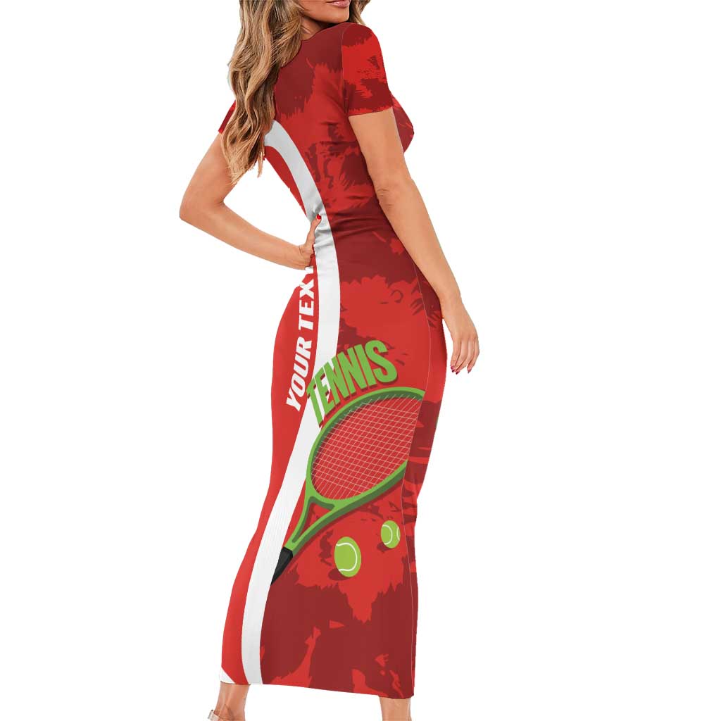 Personalised Switzerland Tennis Family Matching Short Sleeve Bodycon Dress and Hawaiian Shirt Swiss Born To Play - Wonder Print Shop