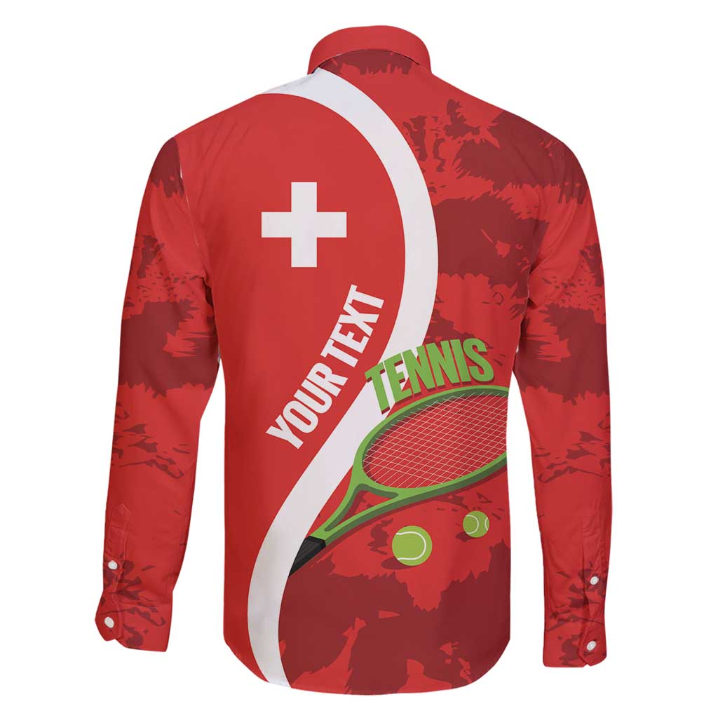 Personalised Switzerland Tennis Family Matching Tank Maxi Dress and Hawaiian Shirt Swiss Born To Play - Wonder Print Shop