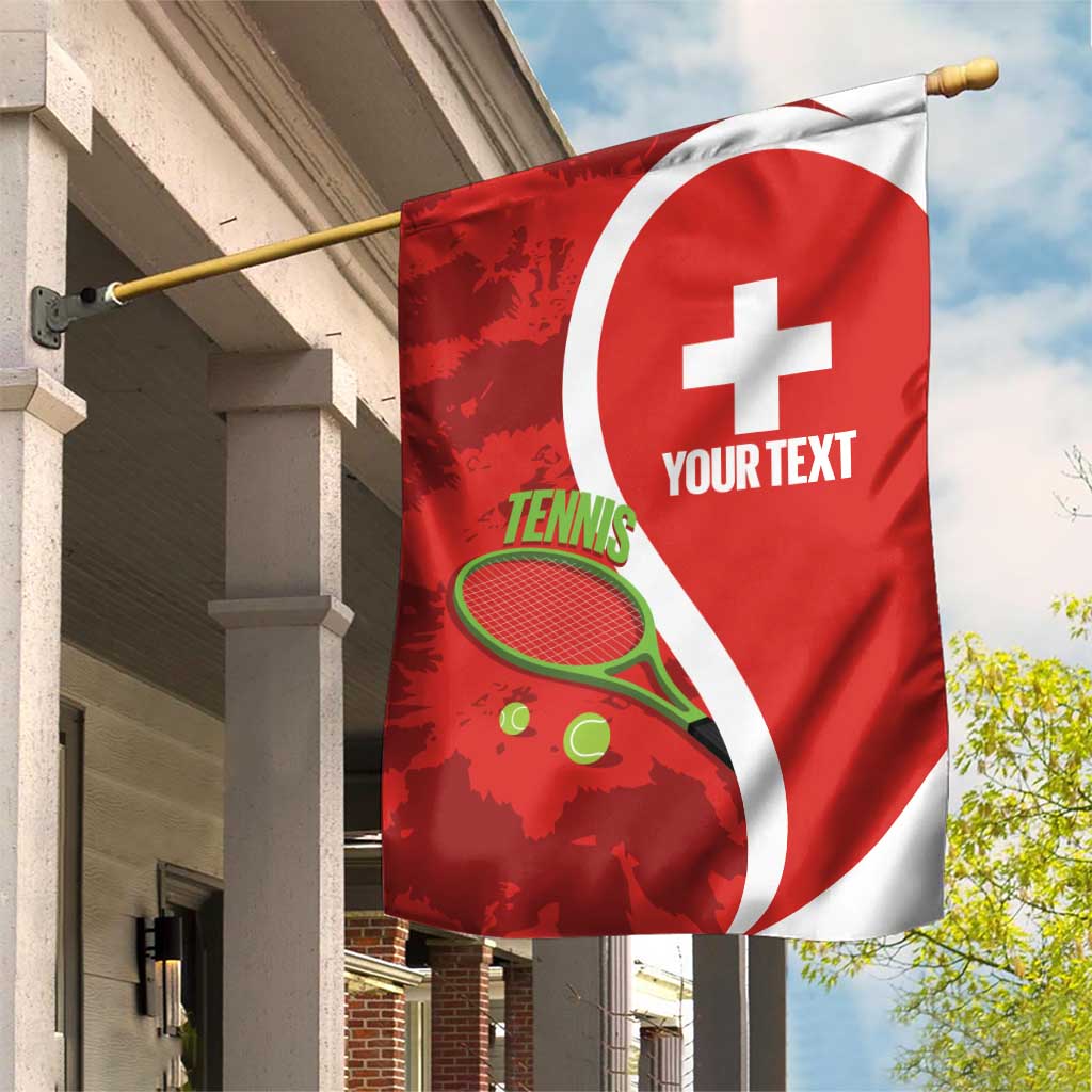 Personalised Switzerland Tennis Garden Flag Swiss Born To Play - Wonder Print Shop