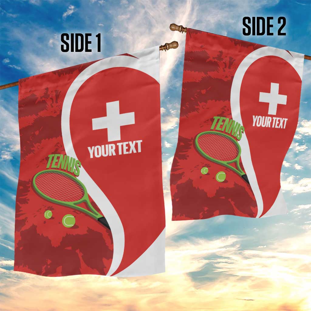 Personalised Switzerland Tennis Garden Flag Swiss Born To Play - Wonder Print Shop