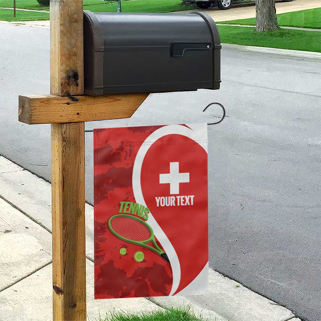 Personalised Switzerland Tennis Garden Flag Swiss Born To Play - Wonder Print Shop