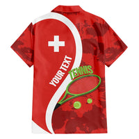 Personalised Switzerland Tennis Hawaiian Shirt Swiss Born To Play - Wonder Print Shop