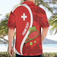 Personalised Switzerland Tennis Hawaiian Shirt Swiss Born To Play - Wonder Print Shop