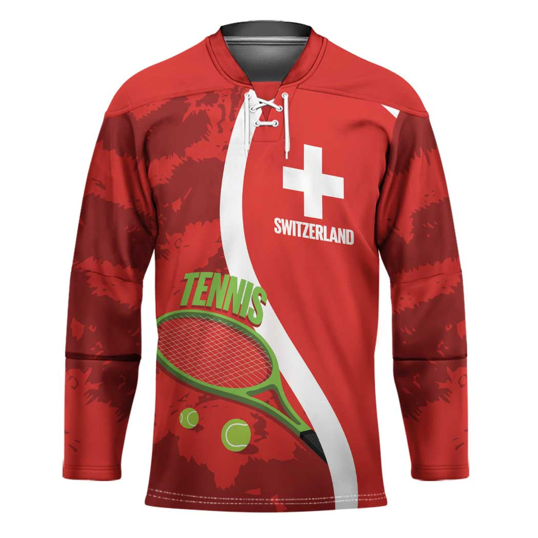 Personalised Switzerland Tennis Hockey Jersey Swiss Born To Play - Wonder Print Shop