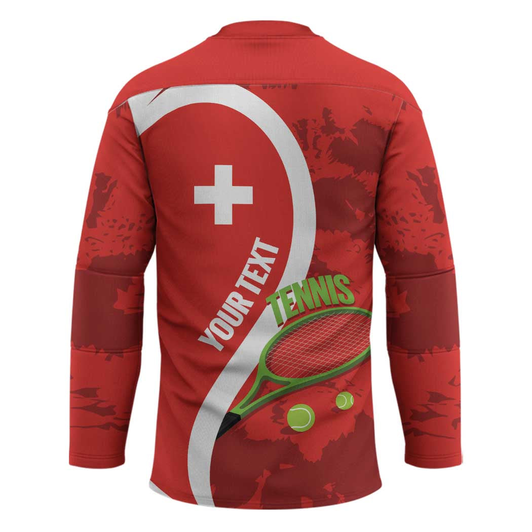 Personalised Switzerland Tennis Hockey Jersey Swiss Born To Play - Wonder Print Shop