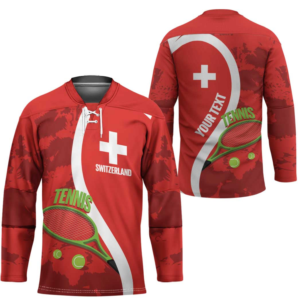 Personalised Switzerland Tennis Hockey Jersey Swiss Born To Play - Wonder Print Shop