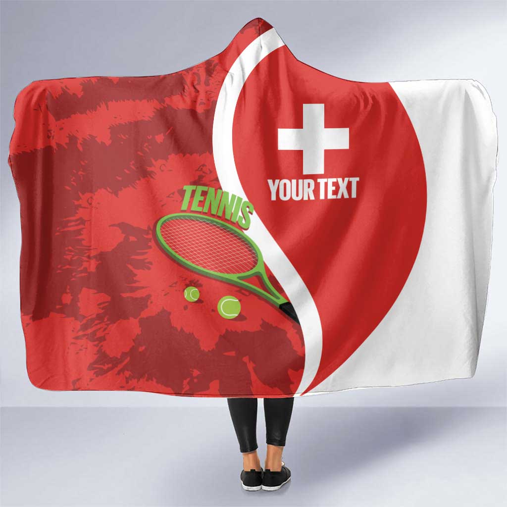 Personalised Switzerland Tennis Hooded Blanket Swiss Born To Play - Wonder Print Shop