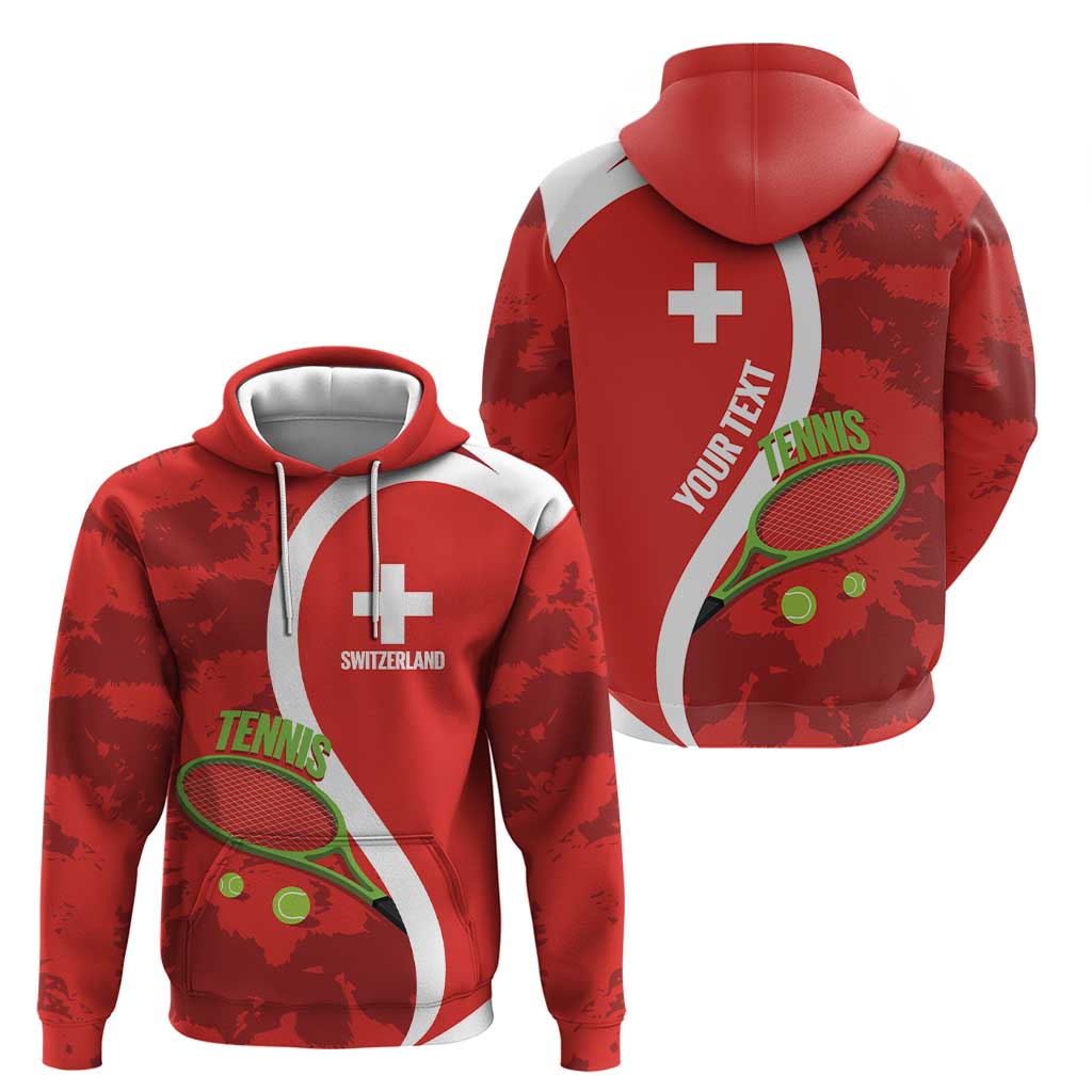 Personalised Switzerland Tennis Hoodie Swiss Born To Play - Wonder Print Shop