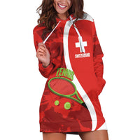Personalised Switzerland Tennis Hoodie Dress Swiss Born To Play - Wonder Print Shop