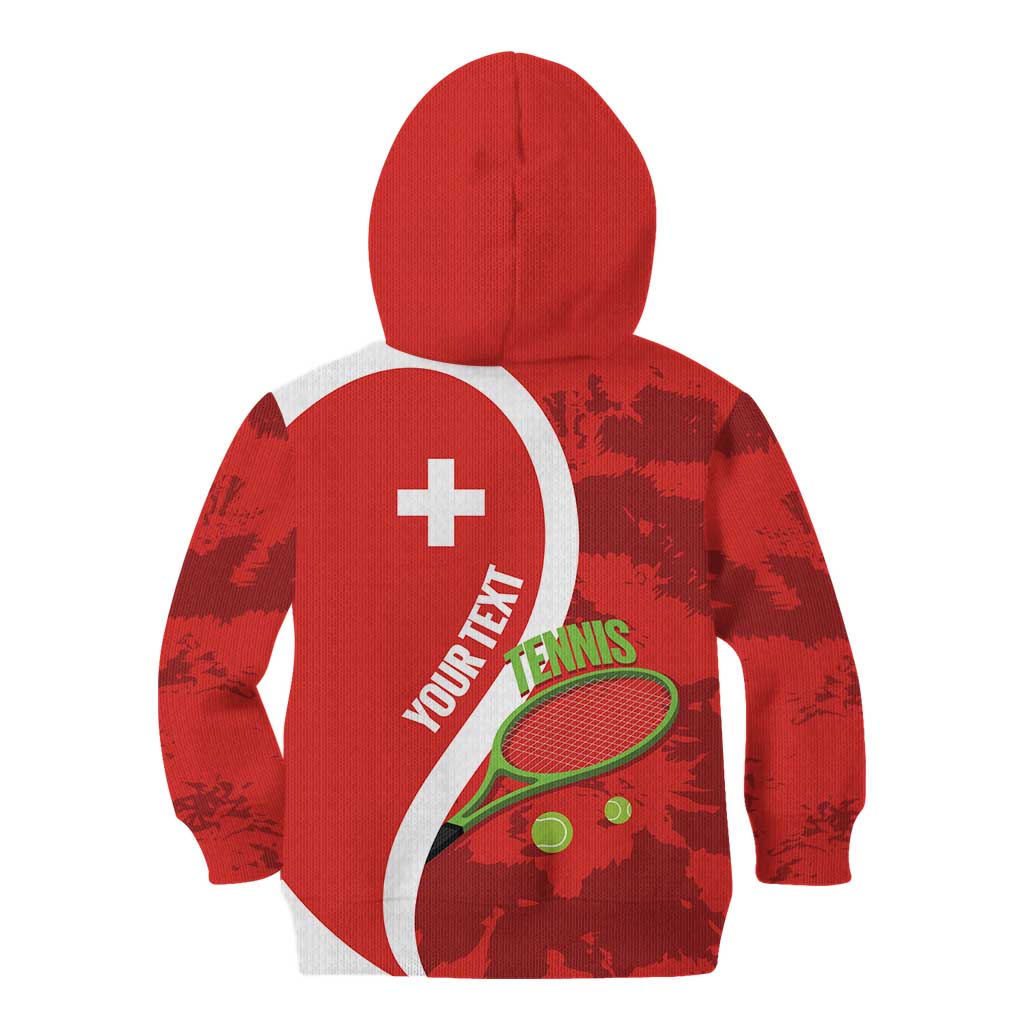 Personalised Switzerland Tennis Kid Hoodie Swiss Born To Play - Wonder Print Shop