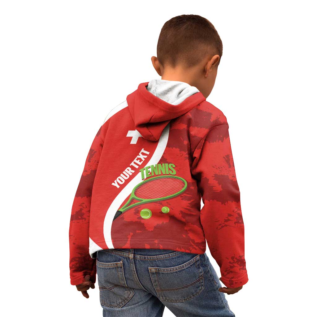 Personalised Switzerland Tennis Kid Hoodie Swiss Born To Play - Wonder Print Shop