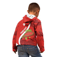 Personalised Switzerland Tennis Kid Hoodie Swiss Born To Play - Wonder Print Shop