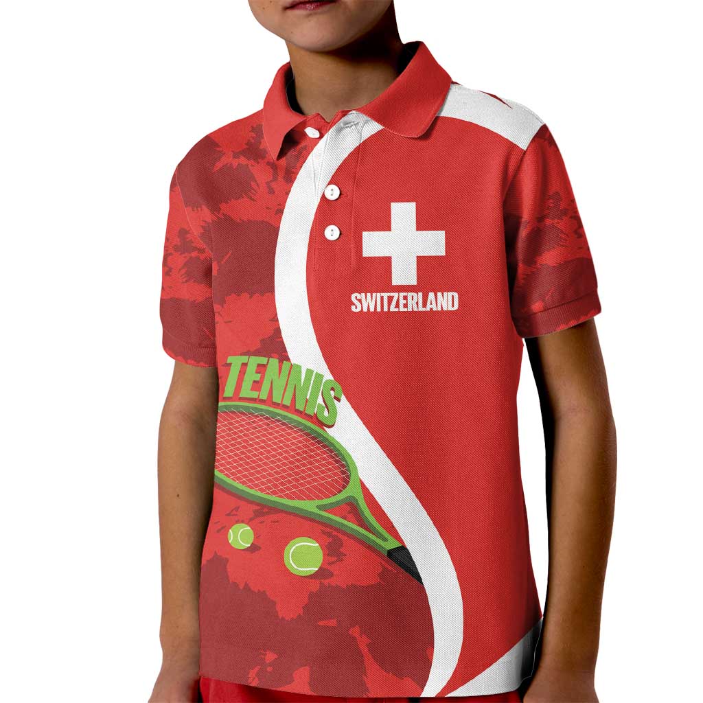 Personalised Switzerland Tennis Kid Polo Shirt Swiss Born To Play - Wonder Print Shop