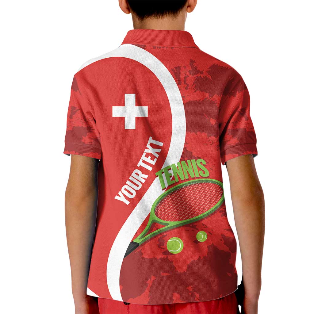 Personalised Switzerland Tennis Kid Polo Shirt Swiss Born To Play - Wonder Print Shop
