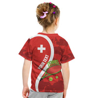 Personalised Switzerland Tennis Kid T Shirt Swiss Born To Play - Wonder Print Shop