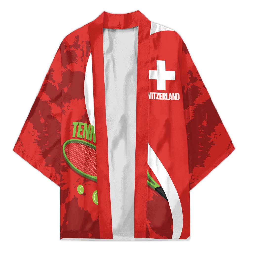 Personalised Switzerland Tennis Kimono Swiss Born To Play - Wonder Print Shop