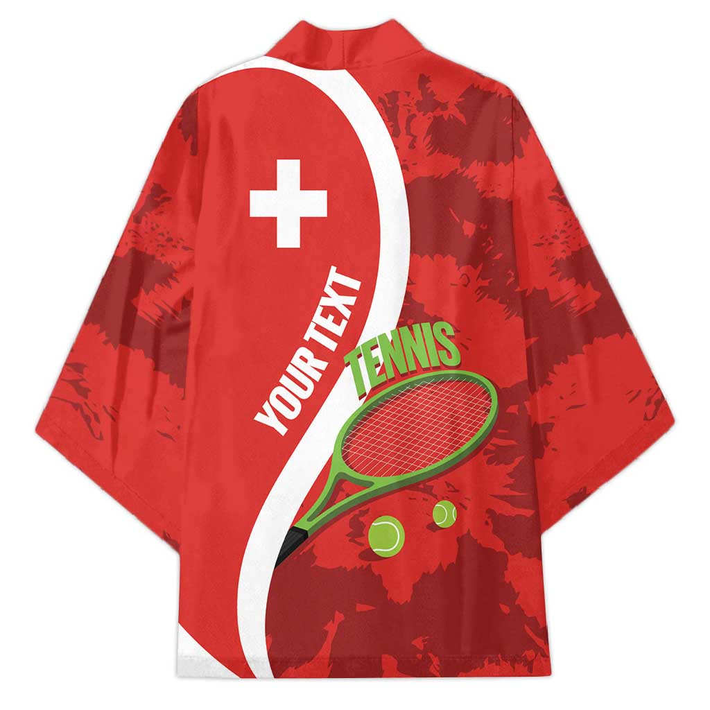 Personalised Switzerland Tennis Kimono Swiss Born To Play - Wonder Print Shop