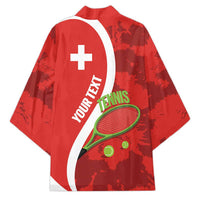 Personalised Switzerland Tennis Kimono Swiss Born To Play - Wonder Print Shop
