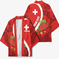 Personalised Switzerland Tennis Kimono Swiss Born To Play - Wonder Print Shop