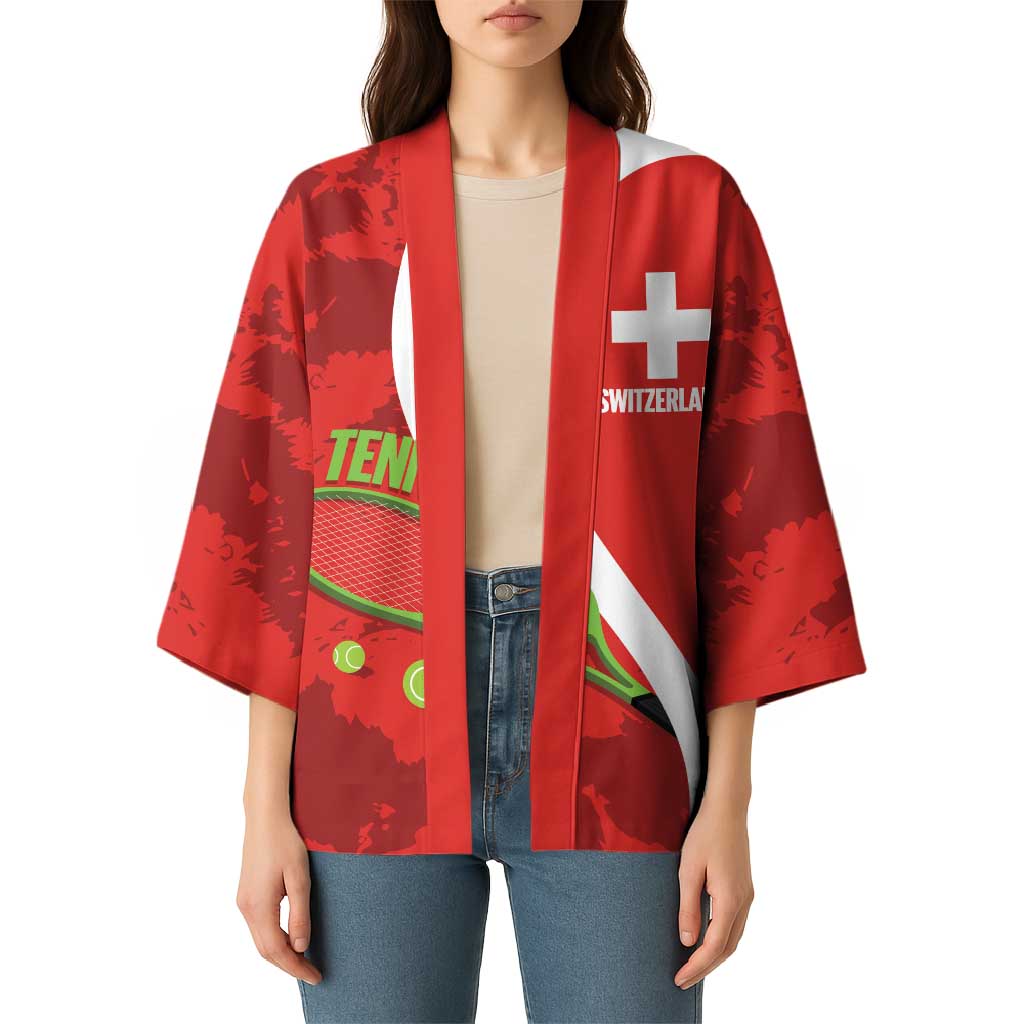 Personalised Switzerland Tennis Kimono Swiss Born To Play - Wonder Print Shop