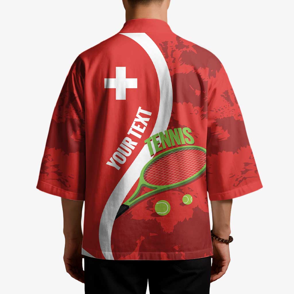 Personalised Switzerland Tennis Kimono Swiss Born To Play - Wonder Print Shop