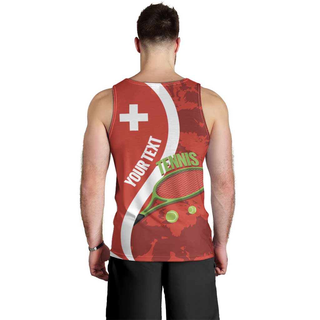 Personalised Switzerland Tennis Men Tank Top Swiss Born To Play - Wonder Print Shop