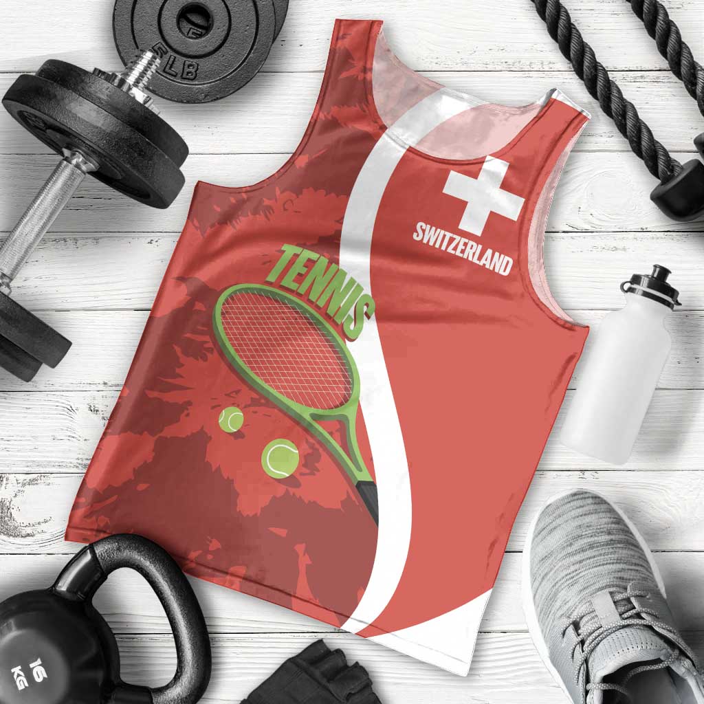 Personalised Switzerland Tennis Men Tank Top Swiss Born To Play - Wonder Print Shop