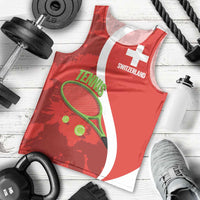 Personalised Switzerland Tennis Men Tank Top Swiss Born To Play - Wonder Print Shop