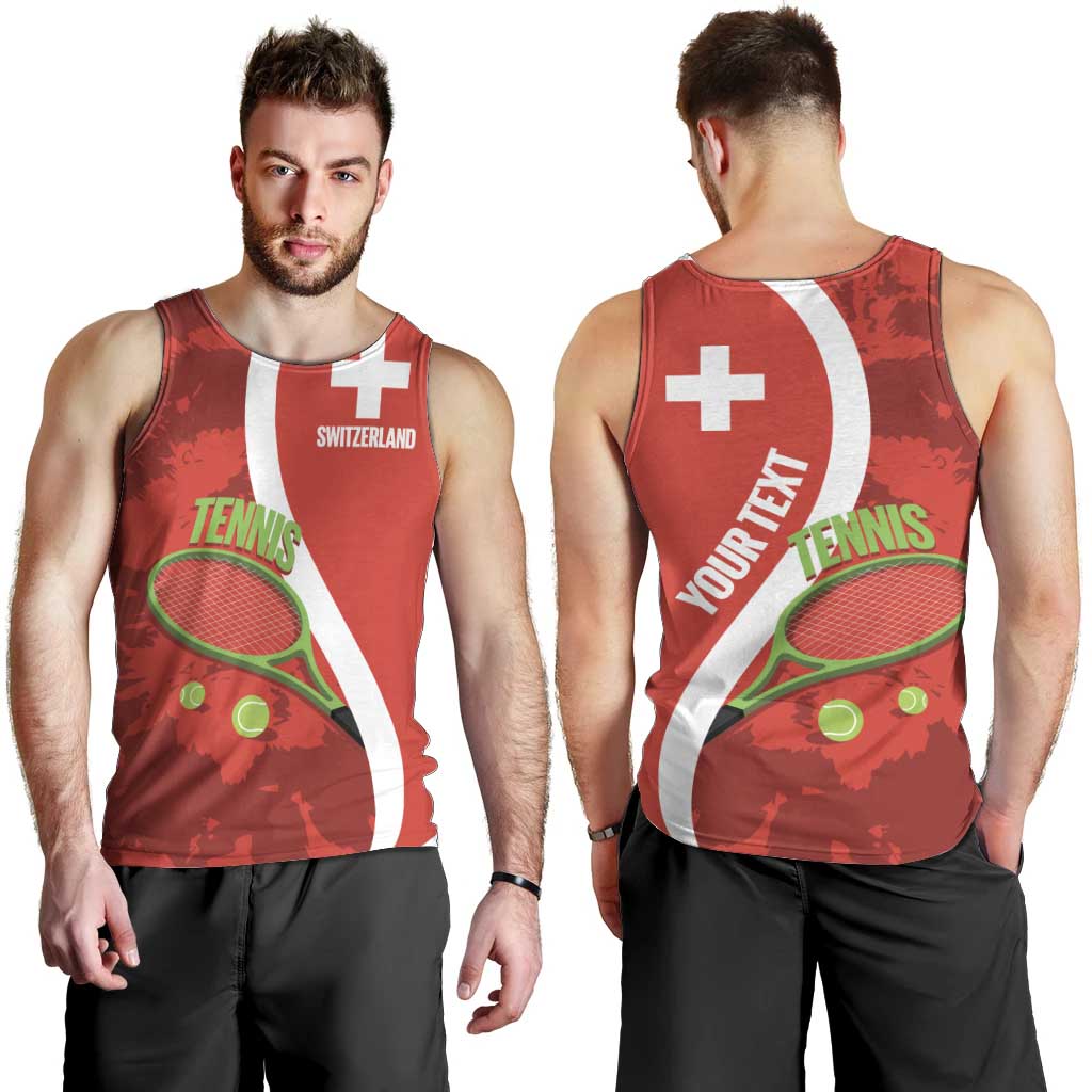 Personalised Switzerland Tennis Men Tank Top Swiss Born To Play - Wonder Print Shop